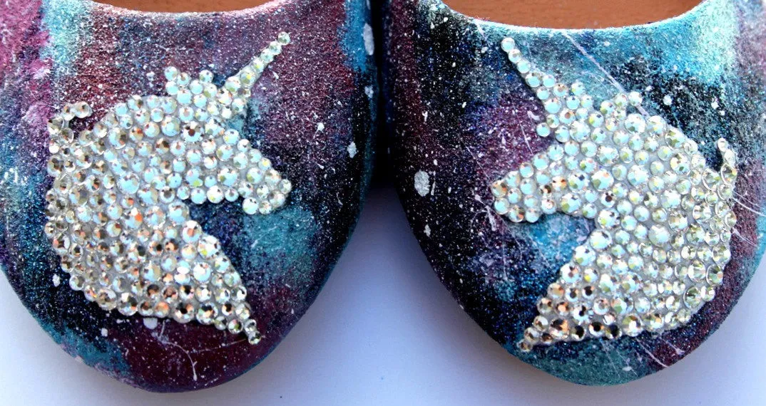 Unicorn Galaxy Swarovski Crystal Flats