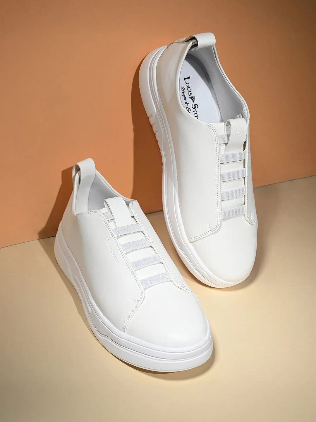 White Casual Slip-On Sneakers for Men