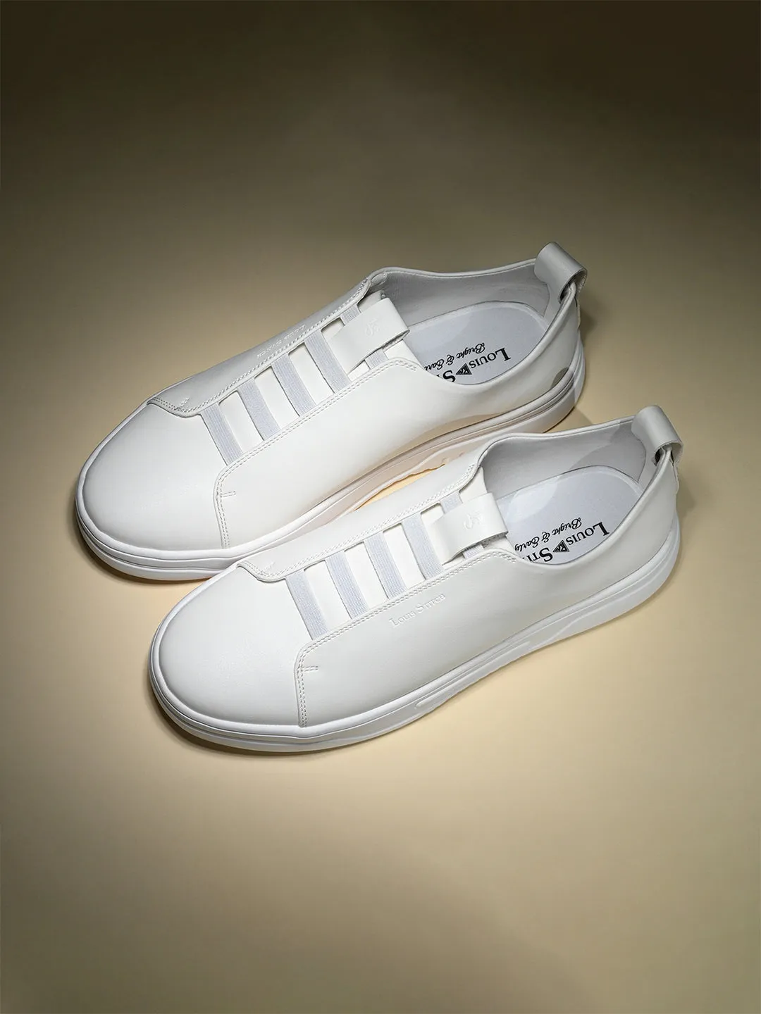 White Casual Slip-On Sneakers for Men