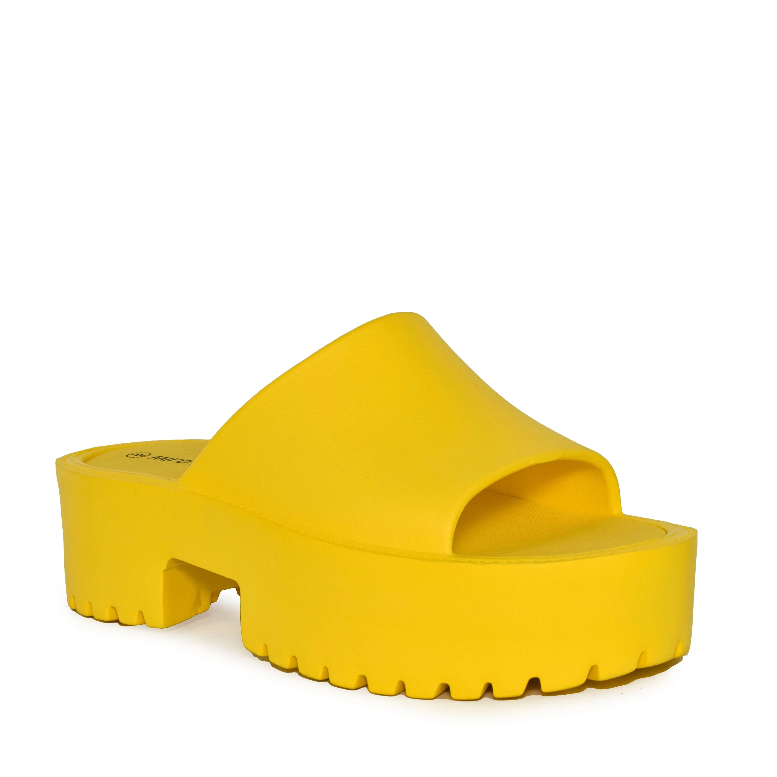 Wild Diva Women's Retro Open Toe EVA Slip-on Chunky Platform Mule Sandals