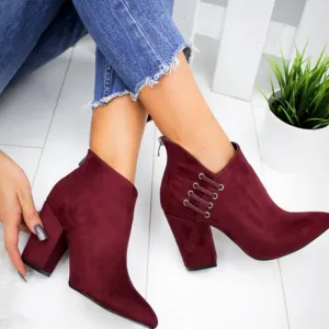 Women Short High Heels Ankle Boots