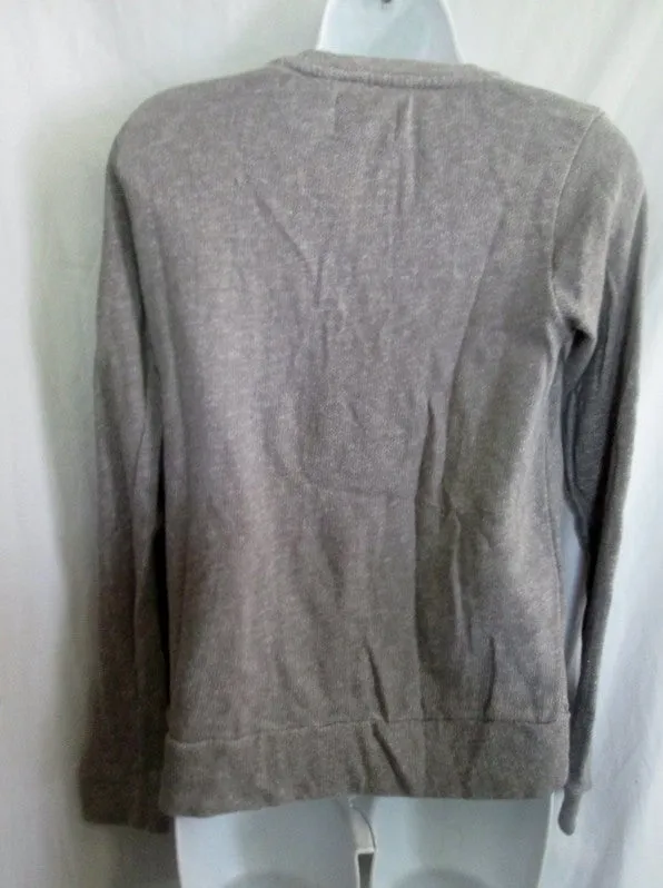 Womens LUCKY BRAND LOTUS Embroidered Elephant Sweatshirt Top S GRAY