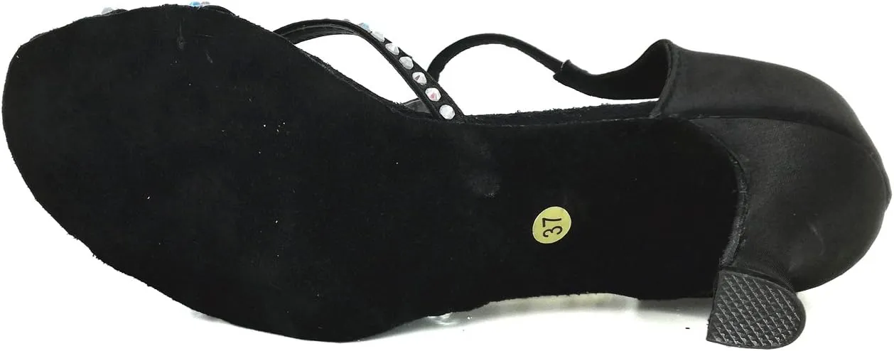 Women's Peep Toe Sandals Latin Salsa Blackgo Practice Ballroom Dance Shoes with 2.75" Heel