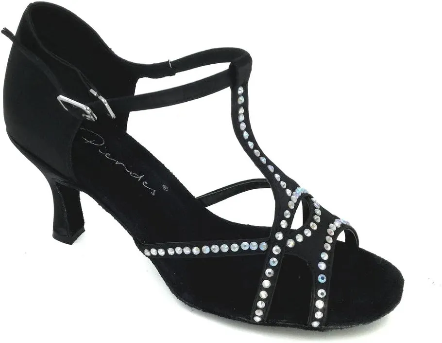 Women's Peep Toe Sandals Latin Salsa Blackgo Practice Ballroom Dance Shoes with 2.75" Heel
