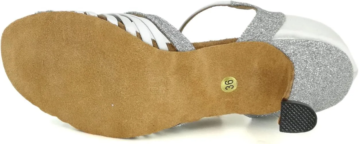 Women's Peep toe Sandals Latin Salsa Blackgo Practice Ballroom Dance Shoes with 2.75" Heel
