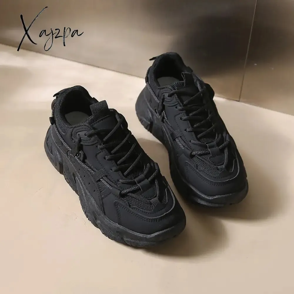 Xajzpa - Sneakers Women Spring Chunky Sneakers New Design Quality Woman Shoes Thick Sole Platform Sneakers Ladies Sport Shoes