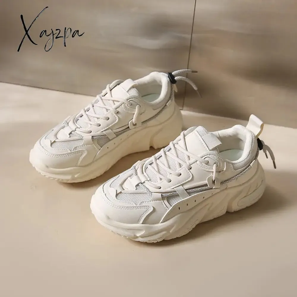 Xajzpa - Sneakers Women Spring Chunky Sneakers New Design Quality Woman Shoes Thick Sole Platform Sneakers Ladies Sport Shoes